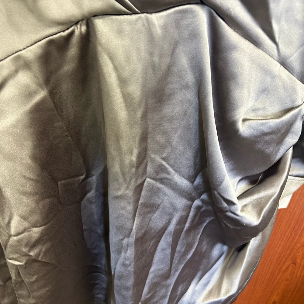 Zara Size‎ Large Gray Satin Effect Short Dress NWT